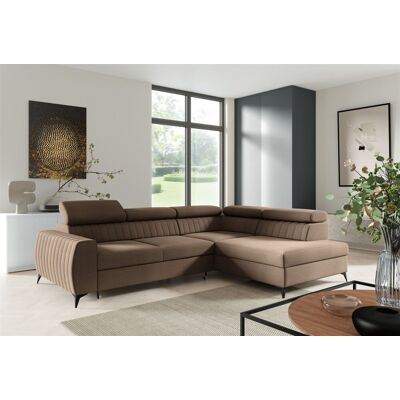 Fun Moebel Ecksofa Schlafsofa Sofa TORONTO Stoff Element Schokobraun Ottomane Rechts Fun Moebel Ecksofa Schlafsofa Sofa TORONTO Stoff Element Schokobraun Ottomane Rechts