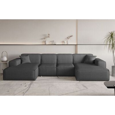 Fun Möbel Wohnlandschaft Sofa U-Form CELES PREMIUM XS in Stoff Scala Anthrazit Fun Möbel Wohnlandschaft Sofa U-Form CELES PREMIUM XS in Stoff Scala Anthrazit