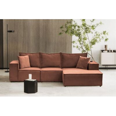 Fun Möbel Ecksofa Sofa ALVARO inkl. QI Ladegerät Stoff Opera Velvet Altrosa Ottomane Re... Fun Möbel Ecksofa Sofa ALVARO inkl. QI Ladegerät Stoff Opera Velvet Altrosa Ottomane Re...