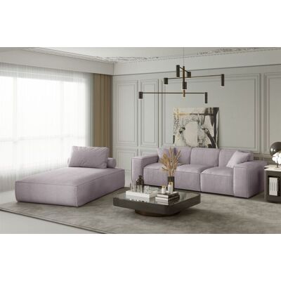 Fun Moebel Sofa Set 2-teilig Sezlong und Sofa 3-Sitzer CELES in Stoff Scala Flieder Fun Moebel Sofa Set 2-teilig Sezlong und Sofa 3-Sitzer CELES in Stoff Scala Flieder