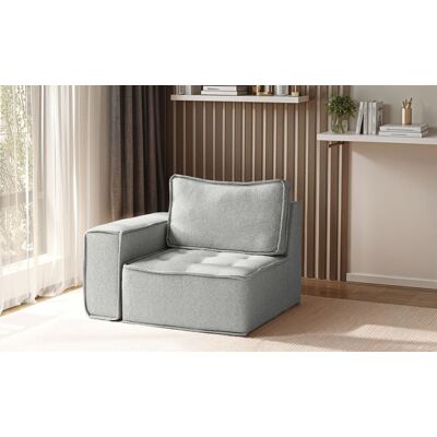 Fun Möbel Sessel SANDE 1-Sitzer Modul Stoff Alpine Hellgrau Seite Links Fun Möbel Sessel SANDE 1-Sitzer Modul Stoff Alpine Hellgrau Seite Links