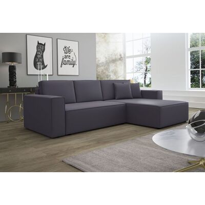Fun Moebel - CONOR - Grau - Ottomane rechts - Ecksofa Fun Moebel - CONOR - Grau - Ottomane rechts - Ecksofa
