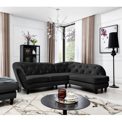 Fun Moebel - CHARLOTTE - Schwarz - Velvet - Sofa Fun Moebel - CHARLOTTE - Schwarz - Velvet - Sofa