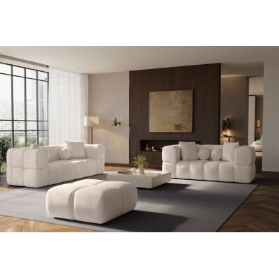 Fun Möbel Sofaset Designersofas VEGA 3-2 inkl. Hocker in Stoff Egon Beige Fun Möbel Sofaset Designersofas VEGA 3-2 inkl. Hocker in Stoff Egon Beige