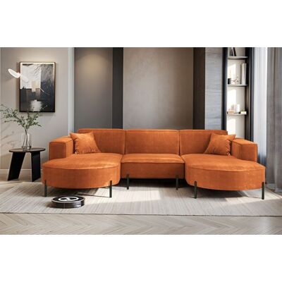 Fun Möbel Wohnlandschaft U-Form Sofa VALENCIA in Stoff Noel Ziegelrot Fun Möbel Wohnlandschaft U-Form Sofa VALENCIA in Stoff Noel Ziegelrot