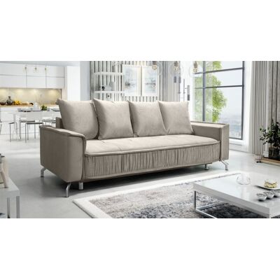 Fun Möbel Schlafsofa Sofa 3-Sitzer FLORENCE Stoff Element Hellbeige Fun Möbel Schlafsofa Sofa 3-Sitzer FLORENCE Stoff Element Hellbeige