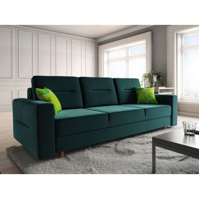 Fun Moebel Sofa 3-Sitzer BELMIRA mit Schlaffunktion Flaschengrün Fun Moebel Sofa 3-Sitzer BELMIRA mit Schlaffunktion Flaschengrün
