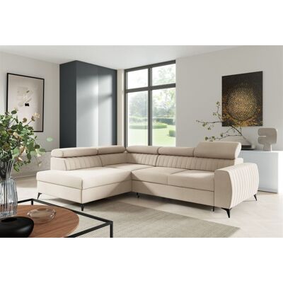 Fun Moebel Ecksofa Schlafsofa Sofa TORONTO Stoff Element Creme Ottomane Links Fun Moebel Ecksofa Schlafsofa Sofa TORONTO Stoff Element Creme Ottomane Links