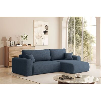 Fun Möbel Ecksofa Schlafsofa FLORA Stoff Verita Dunkelblau Ottomane Rechts Fun Möbel Ecksofa Schlafsofa FLORA Stoff Verita Dunkelblau Ottomane Rechts