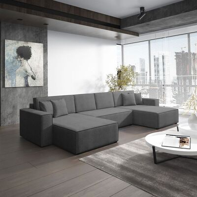 Fun Moebel Wohnlandschaft Schlafsofa Sofa CONOR PREMIUM Stoff Poso Dunkelgrau Fun Moebel Wohnlandschaft Schlafsofa Sofa CONOR PREMIUM Stoff Poso Dunkelgrau