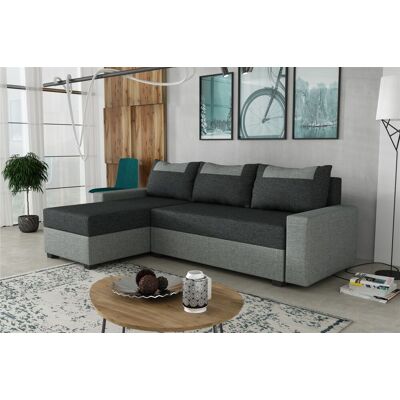 Fun Möbel Ecksofa Schlafsofa Sofa HEDVIG LUX Inari Grau- Dunkelgrau Ottomane Links Fun Möbel Ecksofa Schlafsofa Sofa HEDVIG LUX Inari Grau- Dunkelgrau Ottomane Links