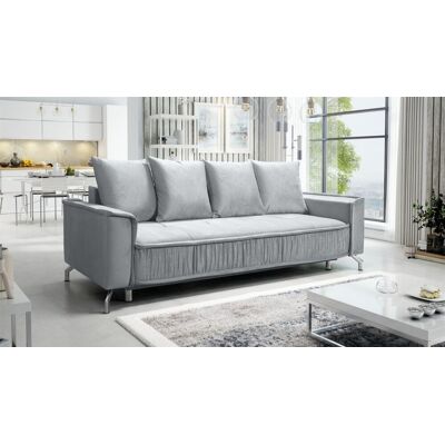 Fun Möbel Schlafsofa Sofa 3-Sitzer FLORENCE Stoff Element Hellgrau Fun Möbel Schlafsofa Sofa 3-Sitzer FLORENCE Stoff Element Hellgrau