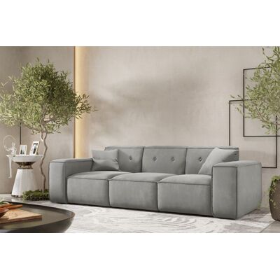 Fun Möbel Sofa Designersofa CESINA 3-Sitzer in Stoff Opera Velvet Steingrau Fun Möbel Sofa Designersofa CESINA 3-Sitzer in Stoff Opera Velvet Steingrau