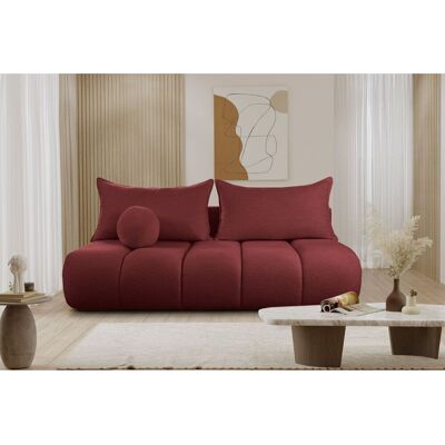 Fun Möbel Schlafsofa Designersofa Sofa 3-Sitzer ANZIA in Stoff Ascot Bukla Rot Fun Möbel Schlafsofa Designersofa Sofa 3-Sitzer ANZIA in Stoff Ascot Bukla Rot