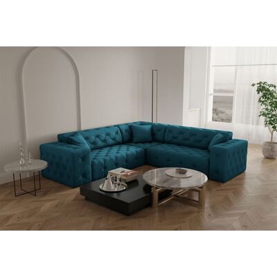 Fun Möbel CHANTAL - Ozeanblau - Opera Velvet - Universal Ecksofa Fun Möbel CHANTAL - Ozeanblau - Opera Velvet - Universal Ecksofa