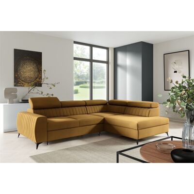 Fun Moebel Ecksofa Schlafsofa Sofa TORONTO Stoff Element Honiggelb Ottomane Rechts Fun Moebel Ecksofa Schlafsofa Sofa TORONTO Stoff Element Honiggelb Ottomane Rechts