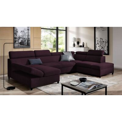Fun Möbel Wohnlandschaft Schlafsofa Sofa ANTON in Stoff Esito Violett Ottomane Links Fun Möbel Wohnlandschaft Schlafsofa Sofa ANTON in Stoff Esito Violett Ottomane Links