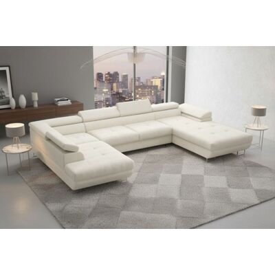 Fun Möbel Wohnlandschaft Schlafsofa GIANLUCA in Stoff Gerra Creme Ottomane 105 cm Rechts Fun Möbel Wohnlandschaft Schlafsofa GIANLUCA in Stoff Gerra Creme Ottomane 105 cm Rechts