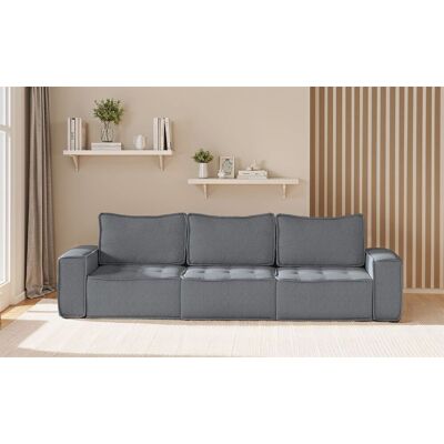 Fun Möbel Sofa Modulsofa 3-teilig SANDE 3-Sitzer Stoff Alpine Anthrazit Fun Möbel Sofa Modulsofa 3-teilig SANDE 3-Sitzer Stoff Alpine Anthrazit