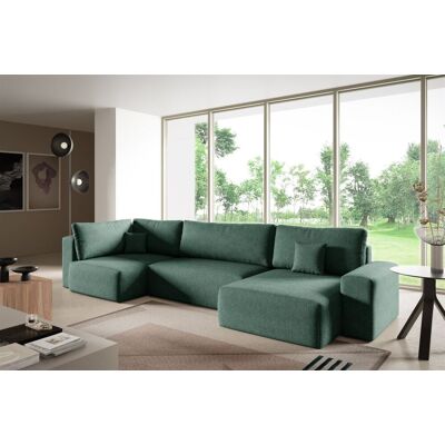 Fun Möbel Wohnlandschaft mit Schlaffunktion ARONA XL Stoff Centaur Meeresgrün Ottomane ... Fun Möbel Wohnlandschaft mit Schlaffunktion ARONA XL Stoff Centaur Meeresgrün Ottomane ...