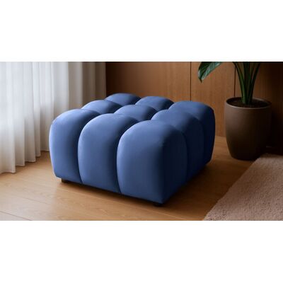 Fun Möbel Polsterhocker Designerhocker FLOW in Stoff Bluvel Blau Fun Möbel Polsterhocker Designerhocker FLOW in Stoff Bluvel Blau