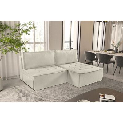 Fun Möbel Ecksofa Schlafsofa AMALIA Stoff Raven Creme Ottomane Rechts Fun Möbel Ecksofa Schlafsofa AMALIA Stoff Raven Creme Ottomane Rechts