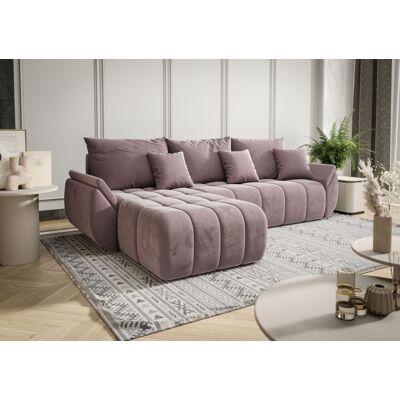 Fun Möbel Ecksofa Schlafsofa LOUISE Stoff Monolith Flieder Ottomane Links Fun Möbel Ecksofa Schlafsofa LOUISE Stoff Monolith Flieder Ottomane Links