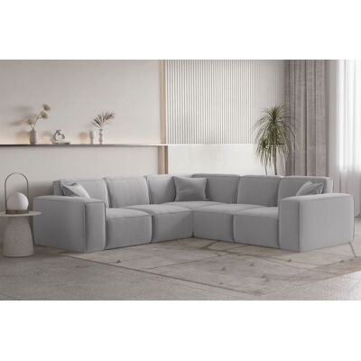 Fun Moebel Ecksofa Designersofa CELES PREMIUM Stoff Opera Velvet Hellgrau Seite Universal Fun Moebel Ecksofa Designersofa CELES PREMIUM Stoff Opera Velvet Hellgrau Seite Universal