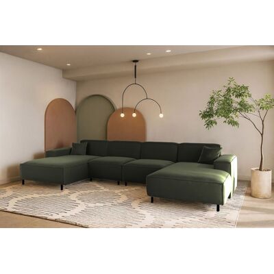 Fun Möbel Wohnlandschaft Sofa U-Form GLORIA in Stoff Tiffani Grün Fun Möbel Wohnlandschaft Sofa U-Form GLORIA in Stoff Tiffani Grün