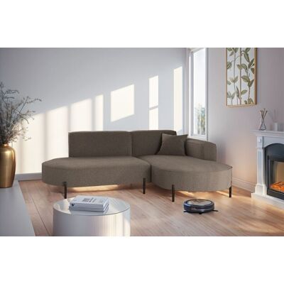 Fun Moebel Ecksofa Designersofa VALENCIA XS in Stoff Quelle Braun Ottomane Rechts Fun Moebel Ecksofa Designersofa VALENCIA XS in Stoff Quelle Braun Ottomane Rechts
