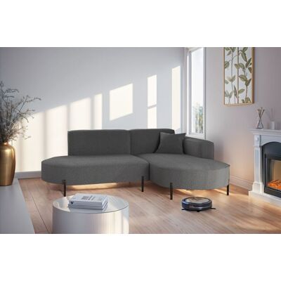 Fun Moebel Ecksofa Designersofa VALENCIA XS in Stoff Quelle Dunkelgrau Ottomane Rechts Fun Moebel Ecksofa Designersofa VALENCIA XS in Stoff Quelle Dunkelgrau Ottomane Rechts