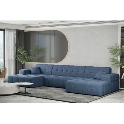 Fun Möbel OUTLET Wohnlandschaft Sofa U-Form NANCY in Stoff Neve Blau Fun Möbel OUTLET Wohnlandschaft Sofa U-Form NANCY in Stoff Neve Blau