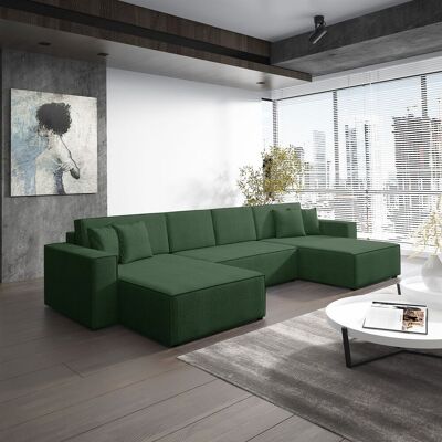 Fun Moebel Wohnlandschaft Schlafsofa Sofa CONOR PREMIUM Stoff Poso Dunkelgrün Fun Moebel Wohnlandschaft Schlafsofa Sofa CONOR PREMIUM Stoff Poso Dunkelgrün