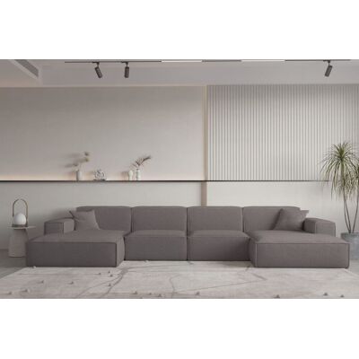 Fun Moebel Wohnlandschaft U-Form CELES PREMIUM in Stoff Ascot Bukla Taupe Fun Moebel Wohnlandschaft U-Form CELES PREMIUM in Stoff Ascot Bukla Taupe