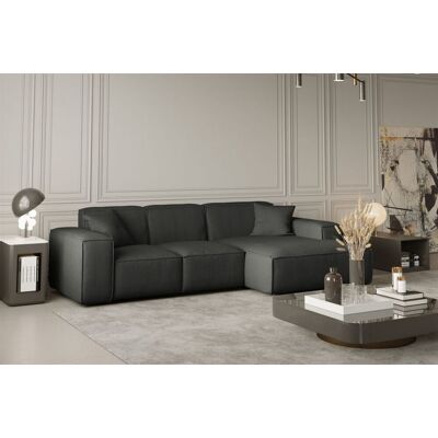 Fun Moebel - CELES - Anthrazit - Ottomane Rechts - Sofa Fun Moebel - CELES - Anthrazit - Ottomane Rechts - Sofa