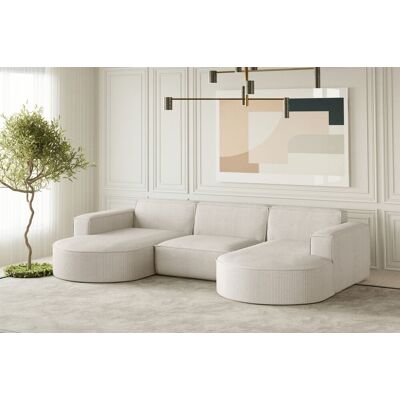 Fun Möbel Wohnlandschaft U-Form Sofa PALMA in Stoff Scala Sand Fun Möbel Wohnlandschaft U-Form Sofa PALMA in Stoff Scala Sand