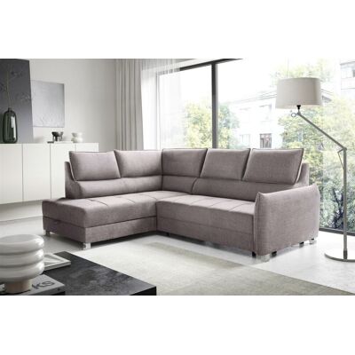 Fun Möbel Ecksofa Schlafsofa Sofa MARNO in Stoff Chill Me Hellgrau Ottomane Links Fun Möbel Ecksofa Schlafsofa Sofa MARNO in Stoff Chill Me Hellgrau Ottomane Links