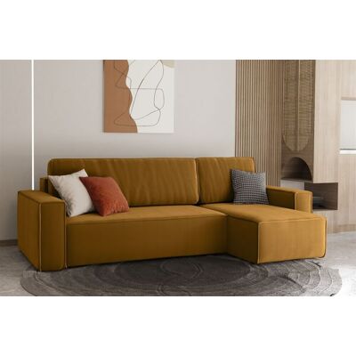 Fun Moebel Ecksofa Schlafsofa Sofa MARIS Stoff Senf Ottomane Rechts Fun Moebel Ecksofa Schlafsofa Sofa MARIS Stoff Senf Ottomane Rechts