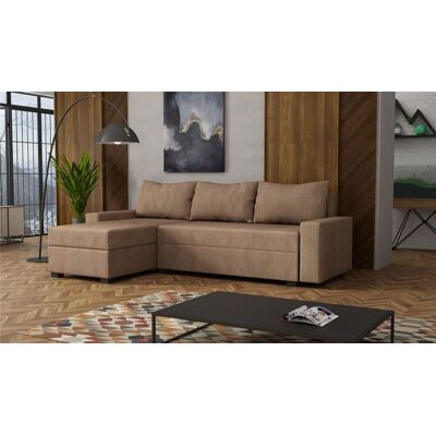 Fun Möbel Ecksofa Schlafsofa Sofa AGNETA Stoff Lincoln Cappuccino Ottomane Links Fun Möbel Ecksofa Schlafsofa Sofa AGNETA Stoff Lincoln Cappuccino Ottomane Links