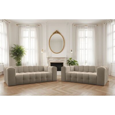 Fun Möbel Sofaset Designersofa SOLVIE 3-4 in Stoff Moly Beige Fun Möbel Sofaset Designersofa SOLVIE 3-4 in Stoff Moly Beige