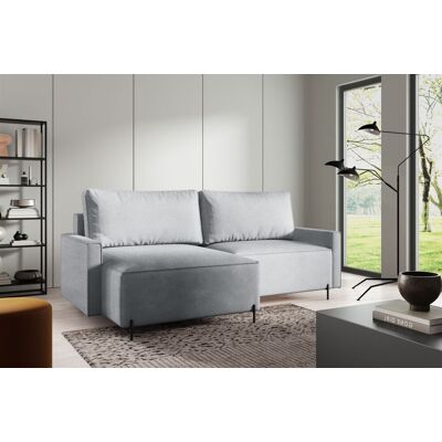 Fun Möbel Ecksofa Schlafsofa Sofa BRAGA in Stoff Now or Never Grau Ottomane Links Fun Möbel Ecksofa Schlafsofa Sofa BRAGA in Stoff Now or Never Grau Ottomane Links