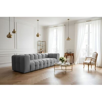 Fun Möbel Sofa Designersofa SOLVIE 4-Sitzer in Stoff Tiffani Grau Fun Möbel Sofa Designersofa SOLVIE 4-Sitzer in Stoff Tiffani Grau