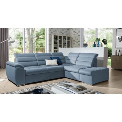 Fun Möbel Ecksofa Schlafsofa Sofa PASCARA in Stoff Esito Hellblau Ottomane Rechts Fun Möbel Ecksofa Schlafsofa Sofa PASCARA in Stoff Esito Hellblau Ottomane Rechts