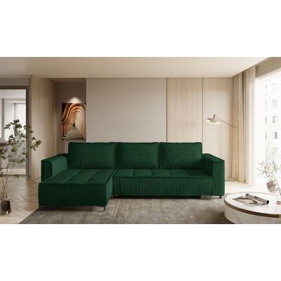 Fun Möbel Ecksofa Schlafsofa Sofa JUNA Stoff Terra Flaschengrün Ottomane Links Fun Möbel Ecksofa Schlafsofa Sofa JUNA Stoff Terra Flaschengrün Ottomane Links