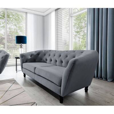 Fun Moebel - CHARLOTTE - Anthrazit - Stoff Velvet - sofa Fun Moebel - CHARLOTTE - Anthrazit - Stoff Velvet - sofa