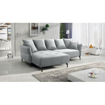 Fun Möbel Ecksofa Schlafsofa Sofa SADIE Stoff Element Hellgrau Ottomane Links Fun Möbel Ecksofa Schlafsofa Sofa SADIE Stoff Element Hellgrau Ottomane Links