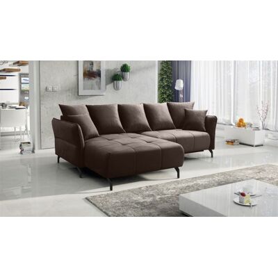 Fun Möbel Ecksofa Schlafsofa Sofa SADIE Stoff Element Braun Ottomane Links Fun Möbel Ecksofa Schlafsofa Sofa SADIE Stoff Element Braun Ottomane Links