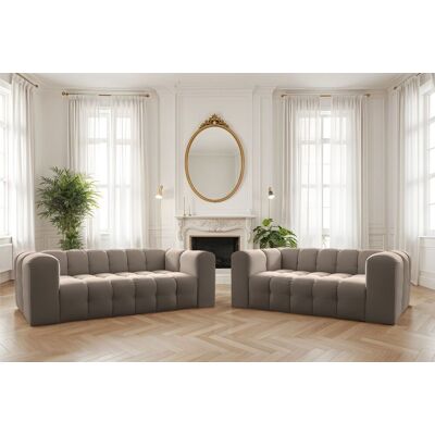 Fun Möbel Sofaset Designersofa SOLVIE 3-4 in Stoff Tiffani Taupe Fun Möbel Sofaset Designersofa SOLVIE 3-4 in Stoff Tiffani Taupe