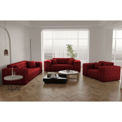 Fun Moebel - CHANTAL - Rubinrot - Sofaset Fun Moebel - CHANTAL - Rubinrot - Sofaset