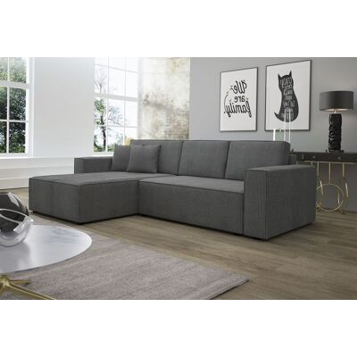 Fun Moebel Ecksofa Schlafsofa Sofa CONOR Stoff Dunkelgrau Ottomane Links Fun Moebel Ecksofa Schlafsofa Sofa CONOR Stoff Dunkelgrau Ottomane Links